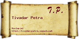 Tivadar Petra névjegykártya